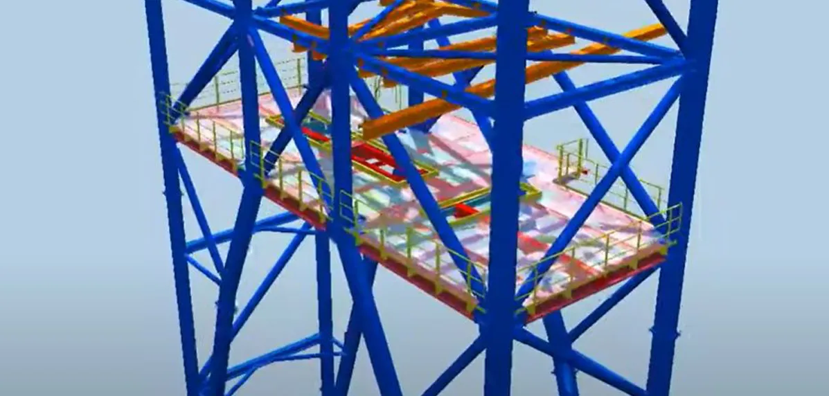 Structure of the new Calciner tower at DDC's Vác cement plant
